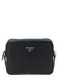 Sac bandoulière Prada en cuir de veau noir