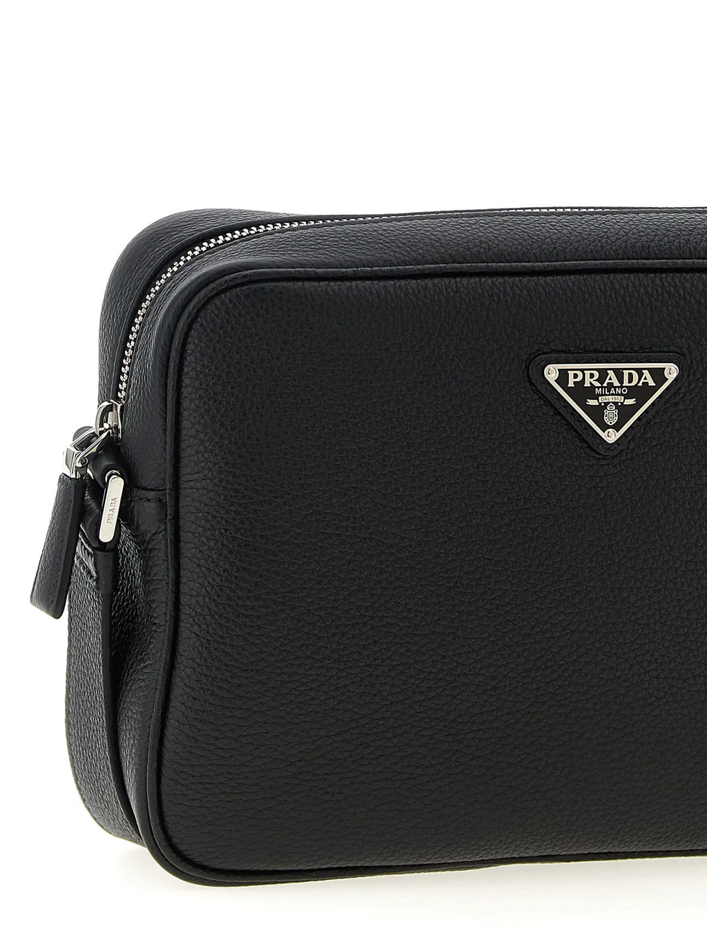 Sac bandoulière Prada en cuir de veau noir
