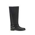 PINKO PINKO Black Calf Leather Bos Taurus Flat Boots