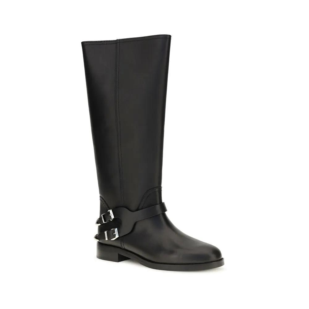 Bottes plates PINKO en cuir de veau noir Bos Taurus