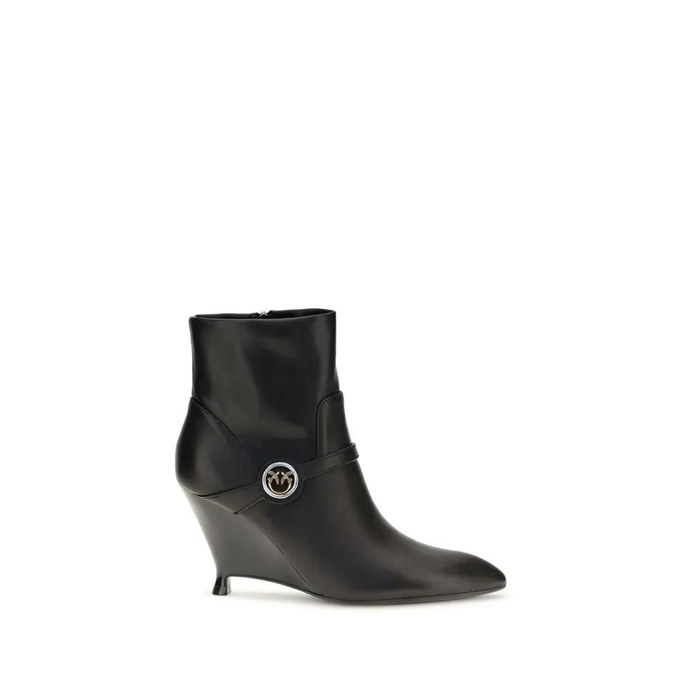 PINKO Bottines en cuir de veau noir