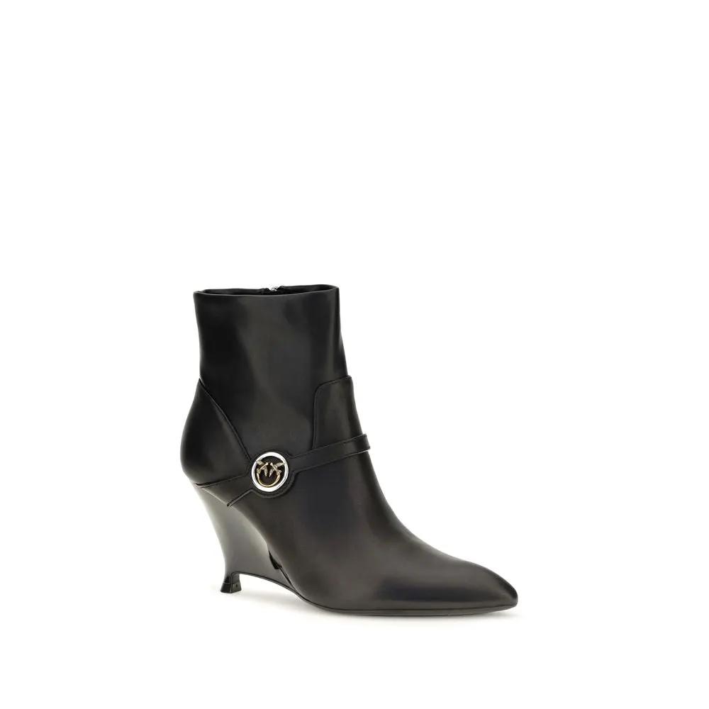 PINKO PINKO Black Calf Leather Bos Taurus Ankle Boots