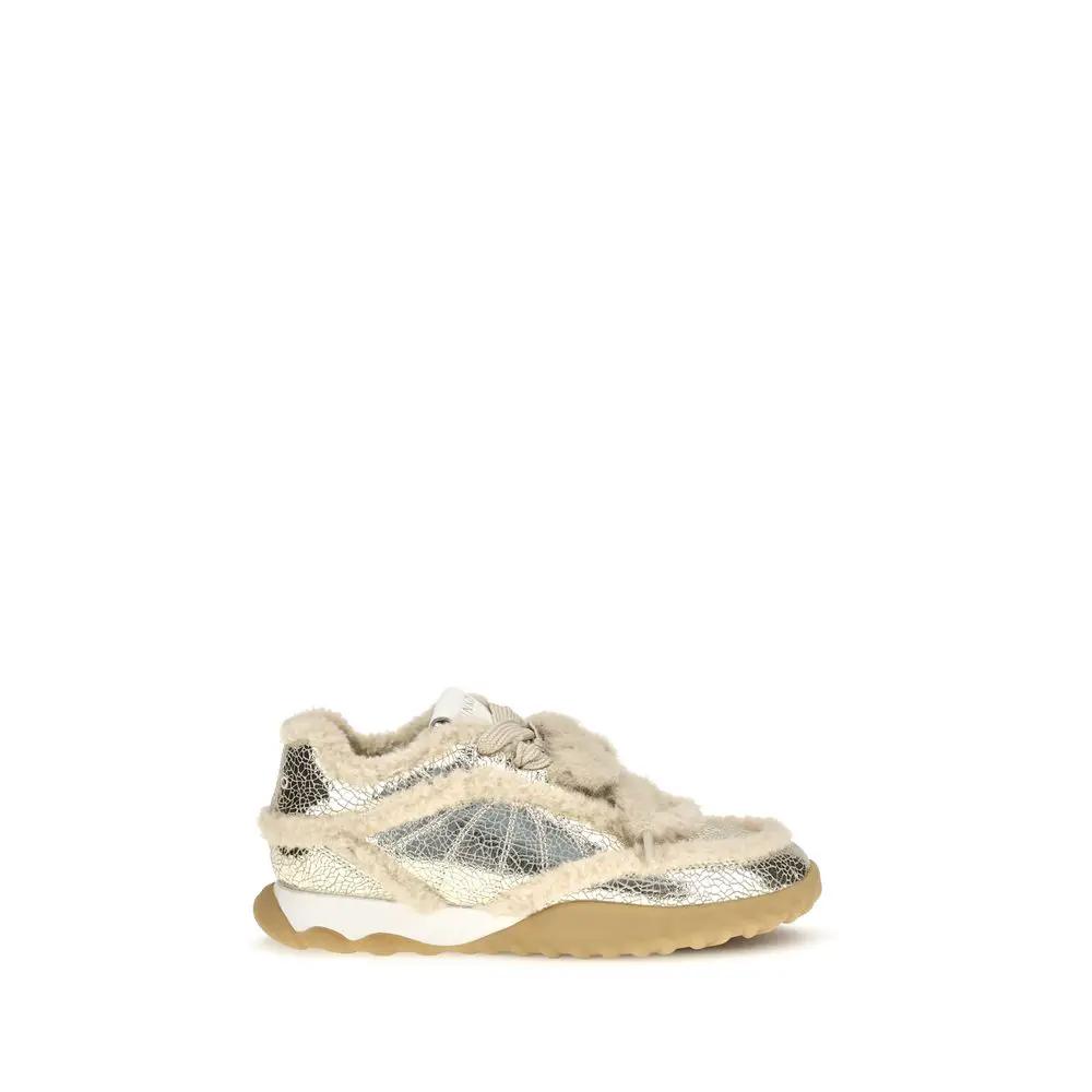 Baskets Chunky PINKO Argent Cuir de Veau Bos Taurus
