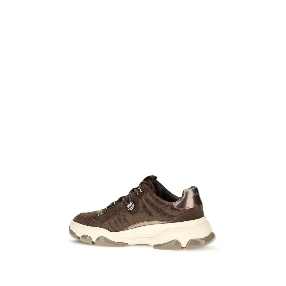 Baskets Chunky PINKO en Cuir de Veau Marron Bos Taurus