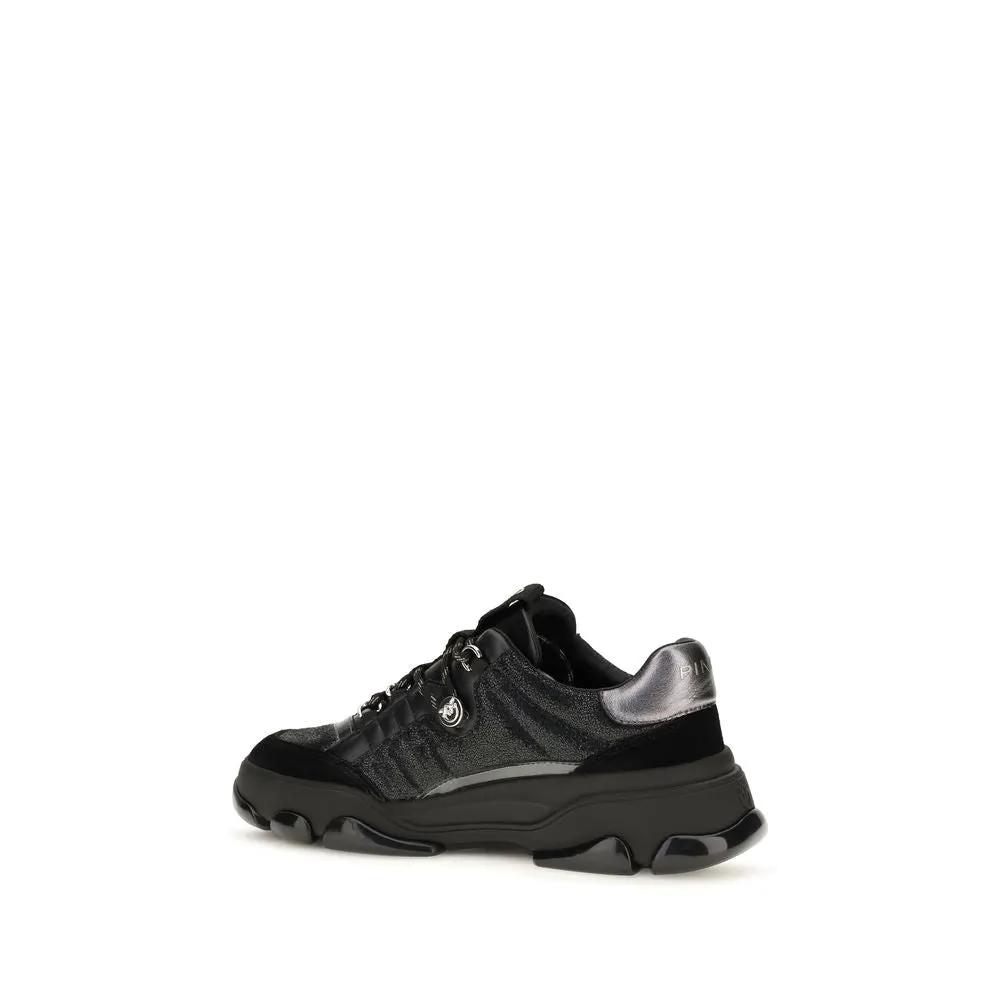Baskets Chunky PINKO en Cuir de Veau Noir