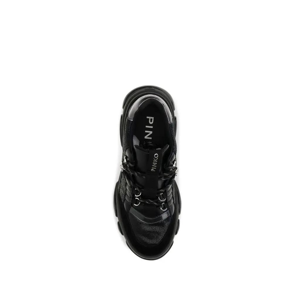 Baskets Chunky PINKO en Cuir de Veau Noir