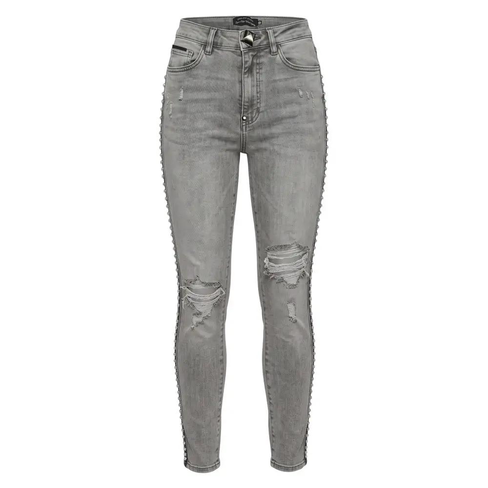 Pantalon Femme Philipp Plein en Coton Gris