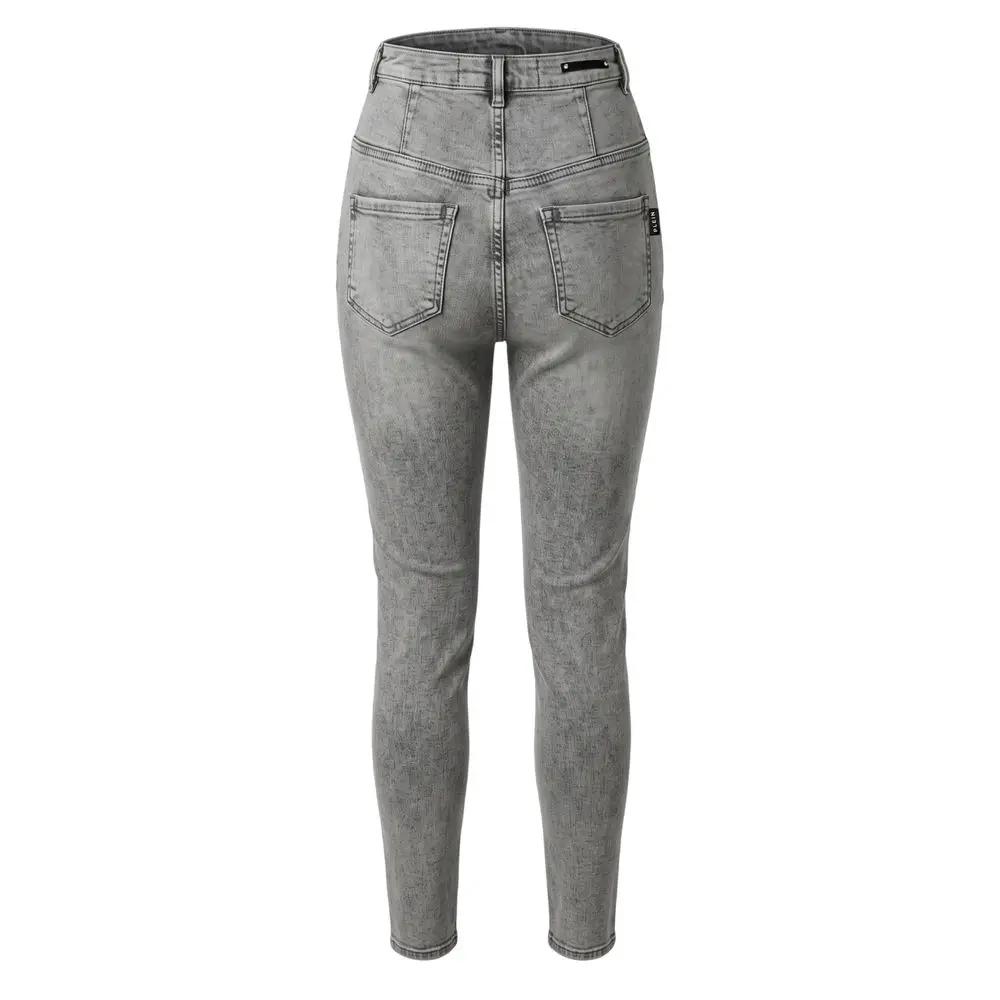 Philipp Plein Philipp Plein Grey Cotton Women Pants