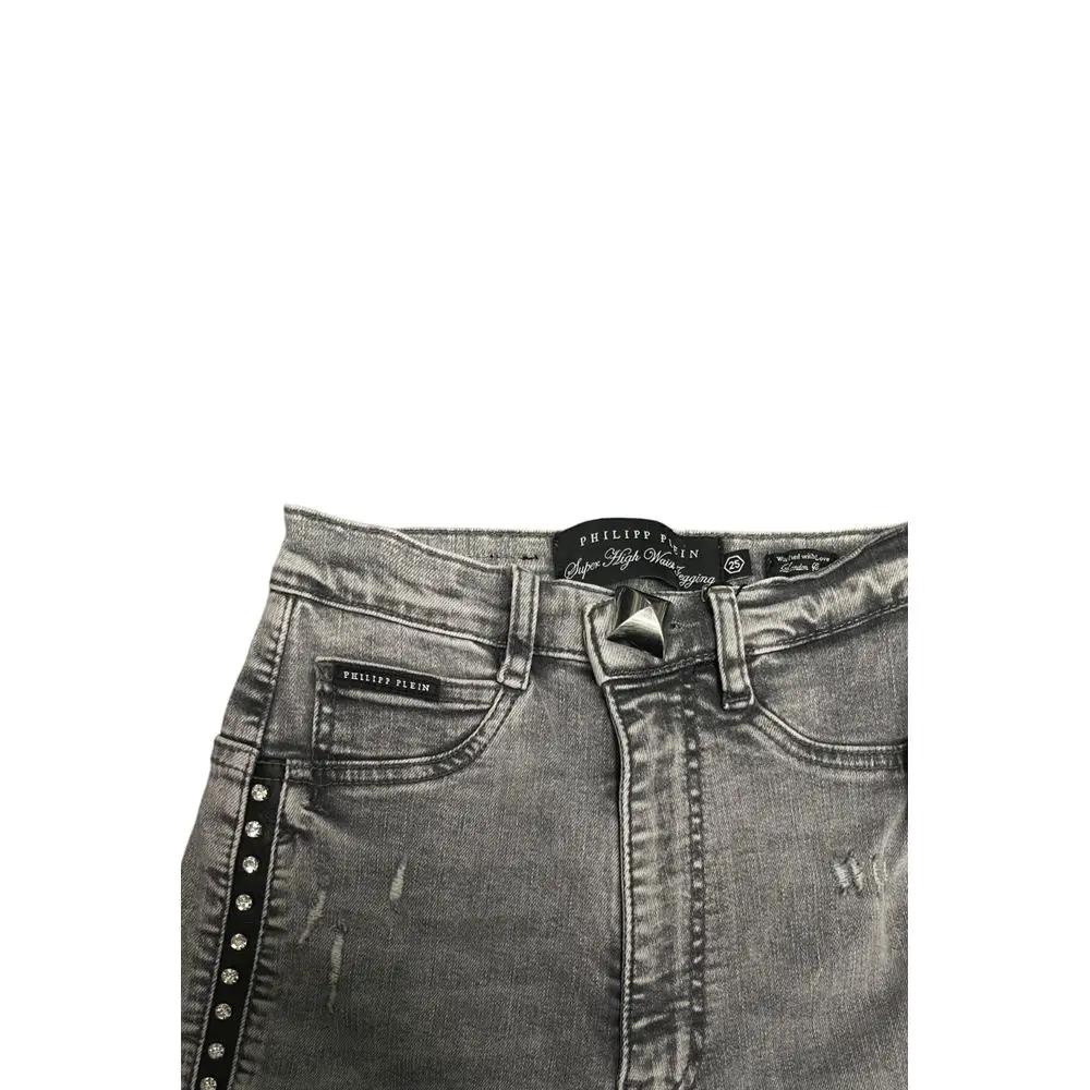 Pantalon Femme Philipp Plein en Coton Gris