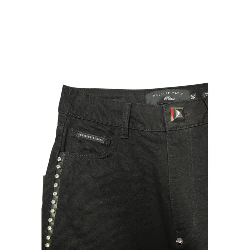 Pantalon noir en coton pour femme Philipp Plein