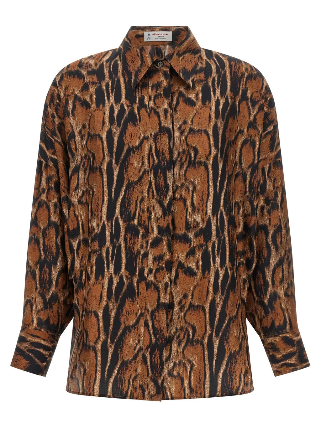 Blouse en soie marron Alberto Biani