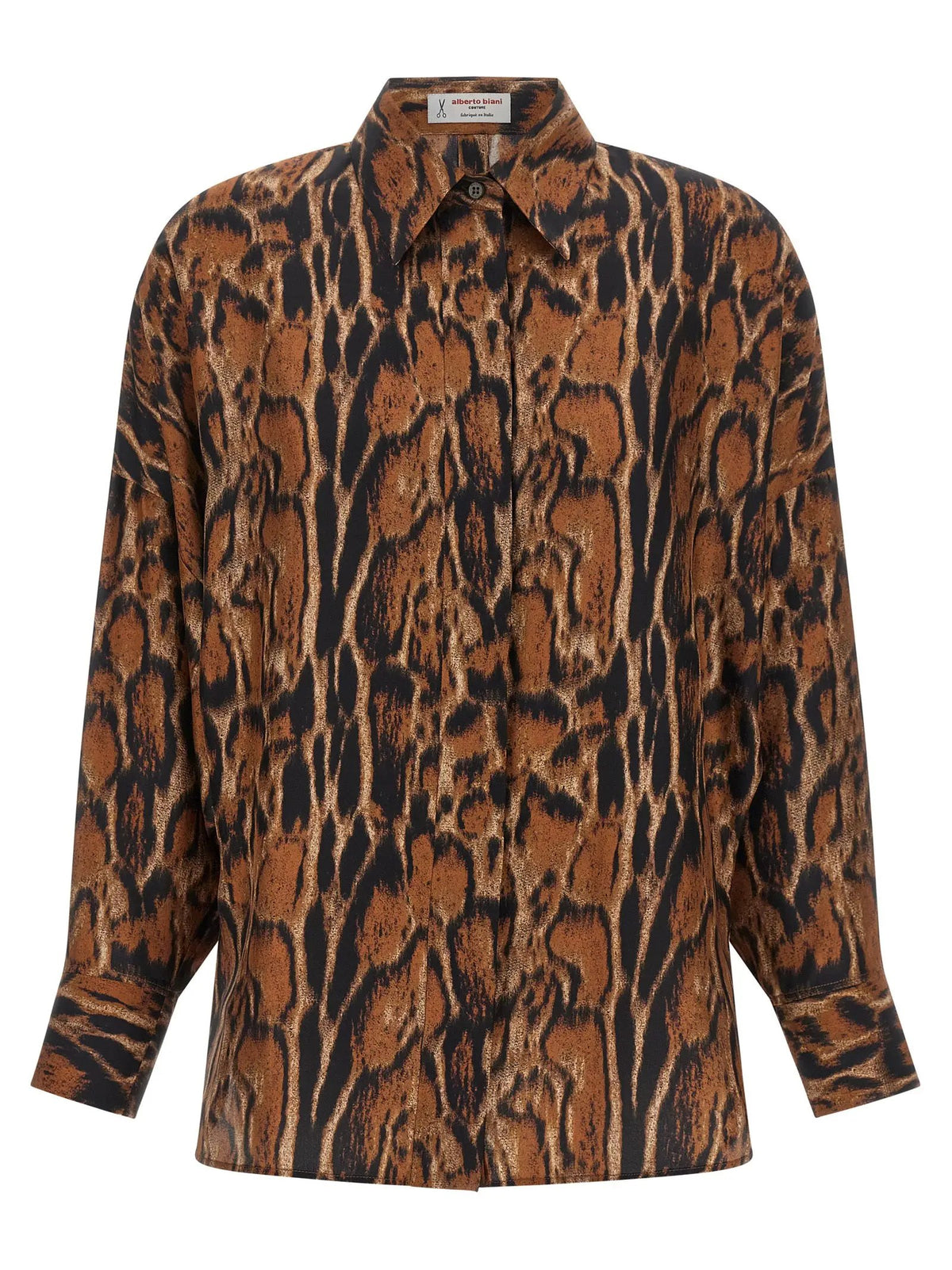 Blouse en soie marron Alberto Biani
