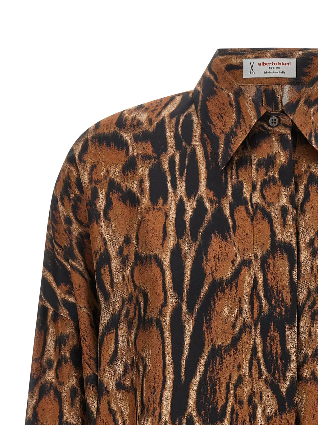 Blouse en soie marron Alberto Biani