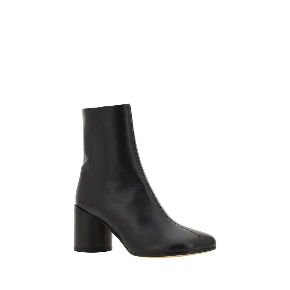 Bottes cheville MM6 en cuir d'agneau noir Ovis Aries
