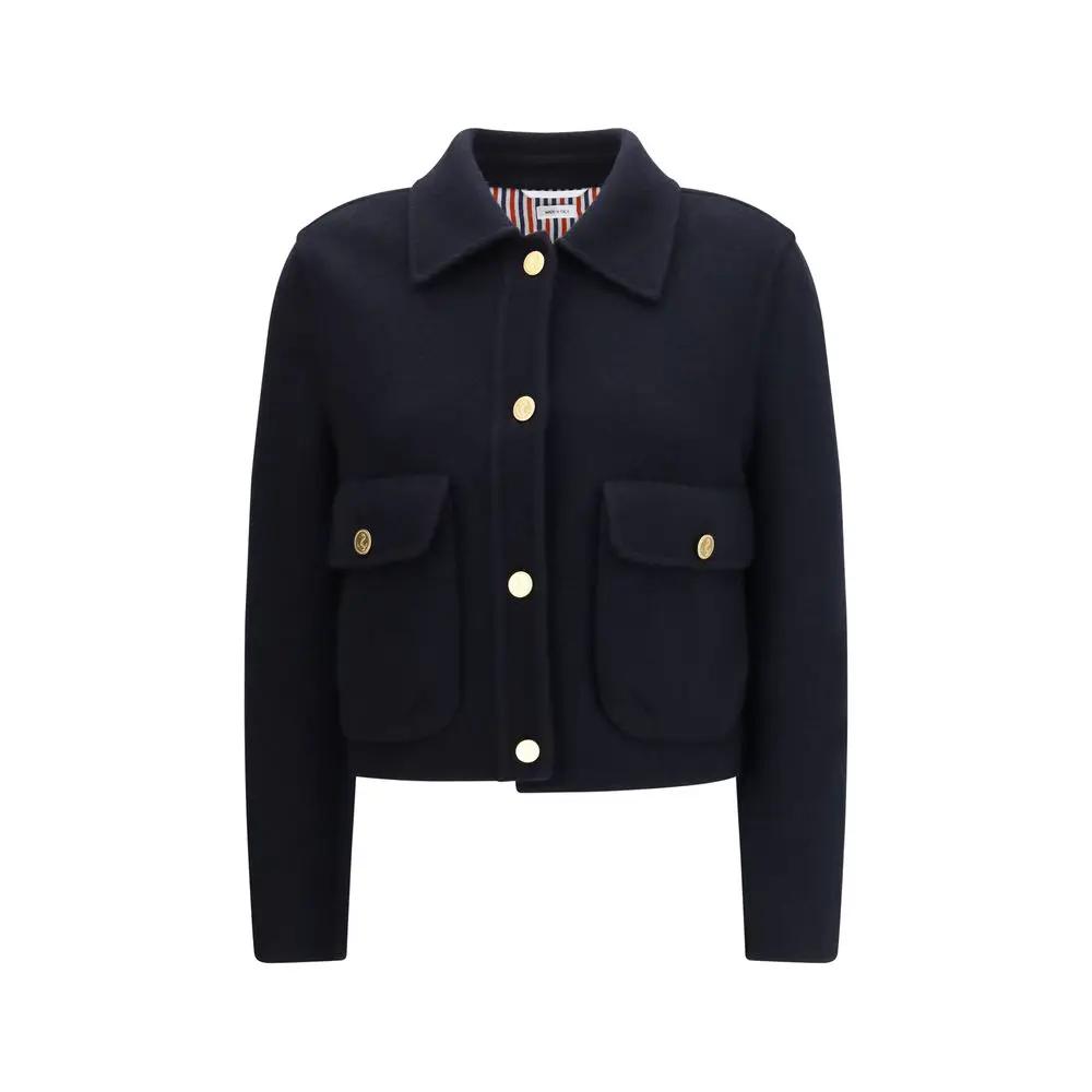 Thom Browne Thom Browne Blue Wool Oves Aries Full-Length Jacket
