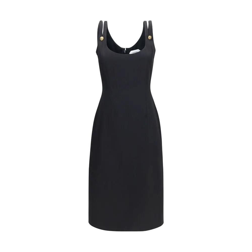 Versace Versace Black Wool Oves Aries Casual Dress