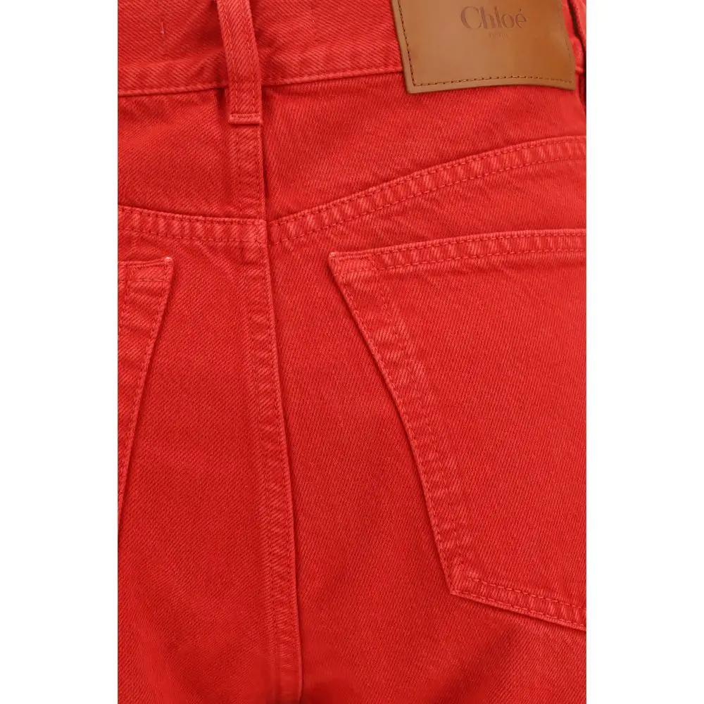 Pantalon décontracté Chloé en coton rouge