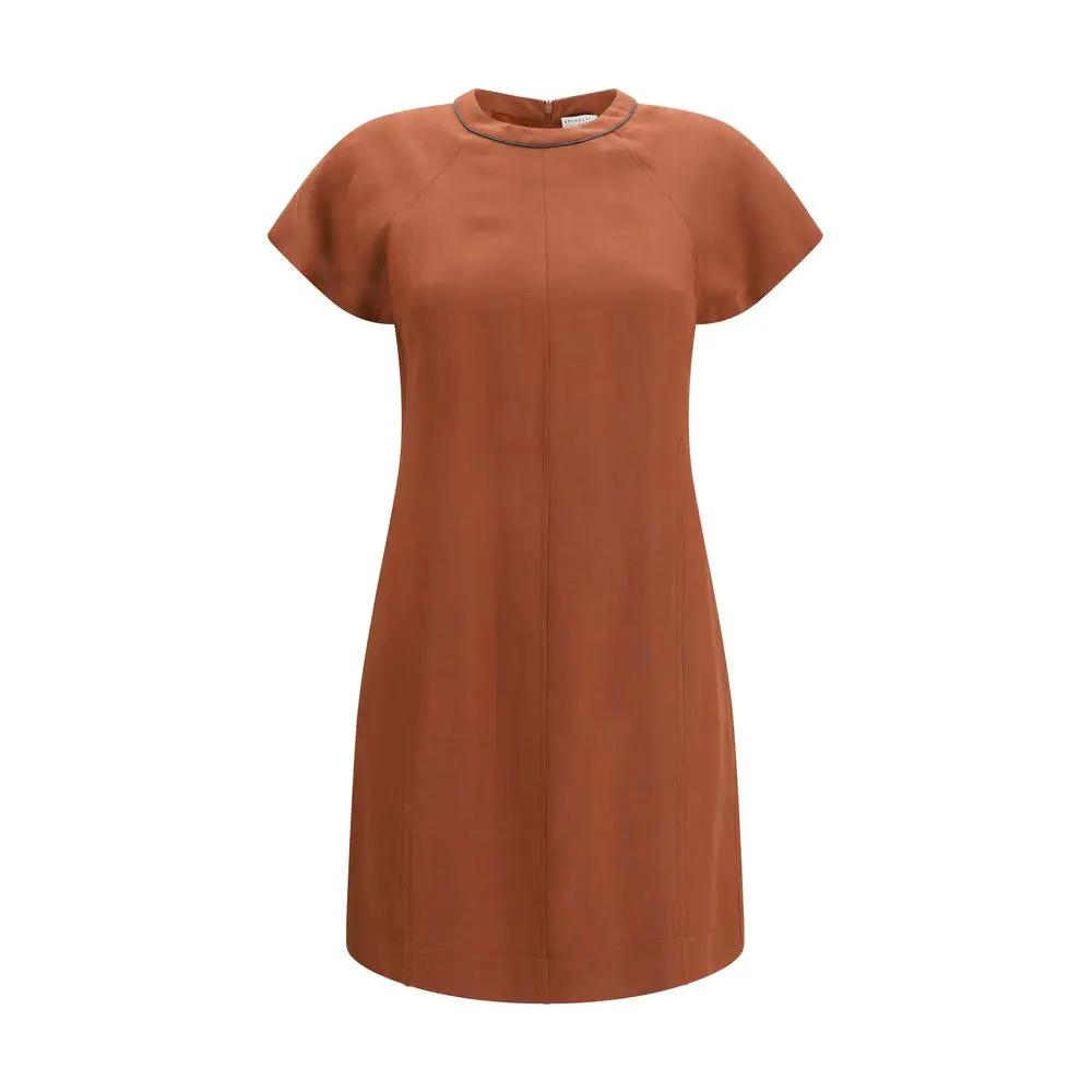 Brunello Cucinelli Brunello Cucinelli Brown Viscose Casual Dress