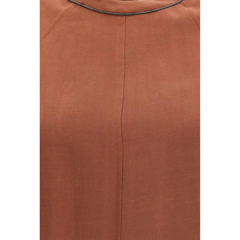 Brunello Cucinelli Brunello Cucinelli Brown Viscose Casual Dress
