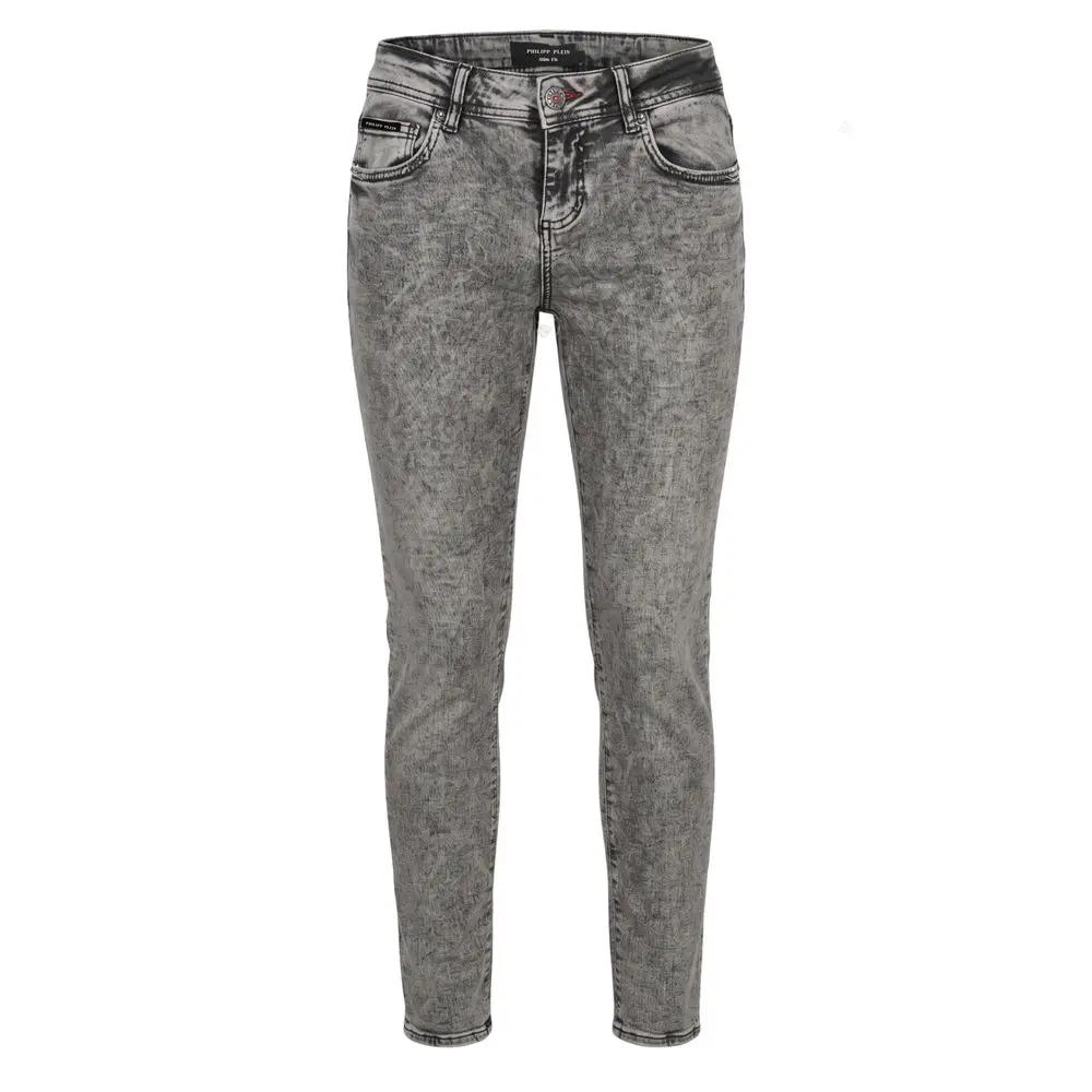 Philipp Plein Philipp Plein Grey Cotton Women Jeans