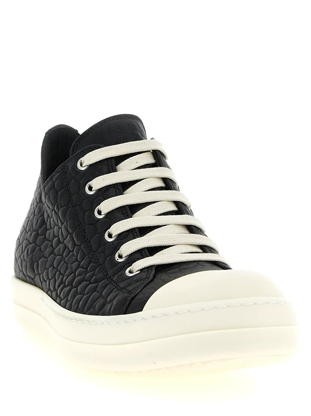 Baskets basses en cuir d'agneau bicolore Rick Owens