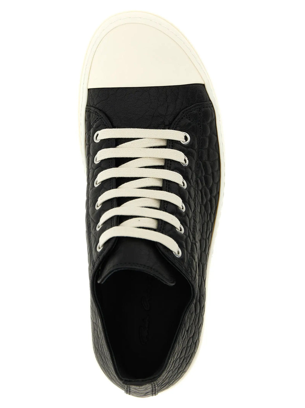 Baskets basses en cuir d'agneau bicolore Rick Owens