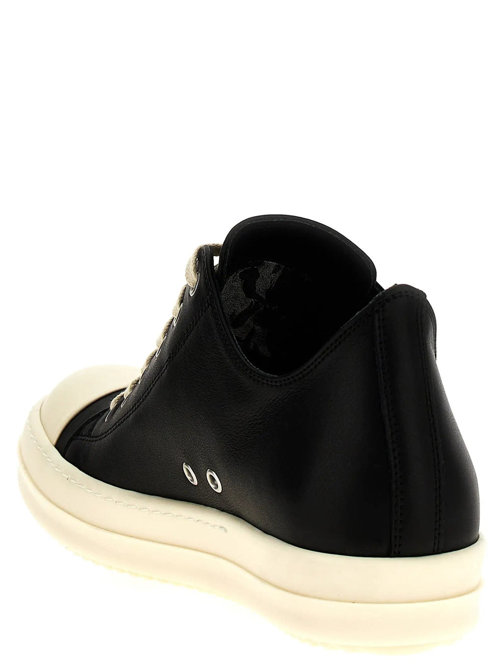 Baskets basses bicolores en cuir de veau Rick Owens