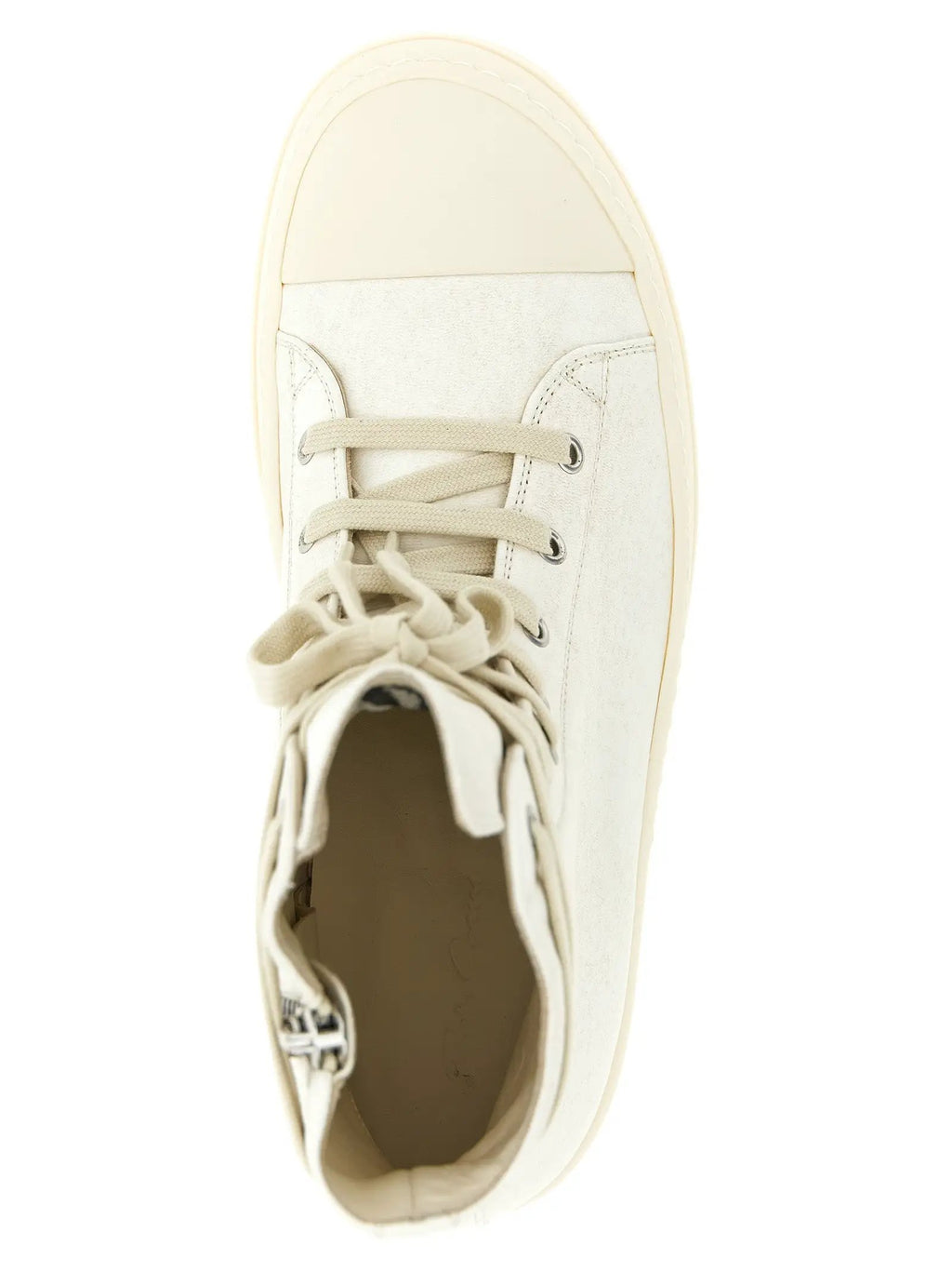 Baskets montantes Rick Owens en cuir d'agneau blanc
