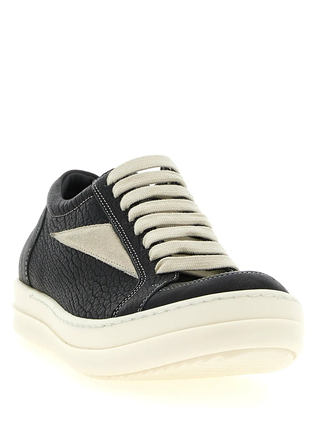 Baskets basses en cuir d'agneau bicolore Rick Owens