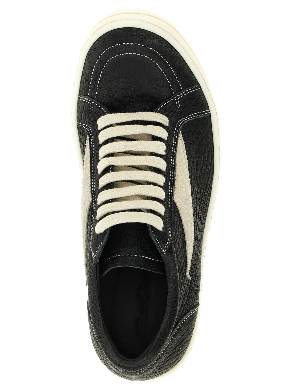 Baskets basses en cuir d'agneau bicolore Rick Owens