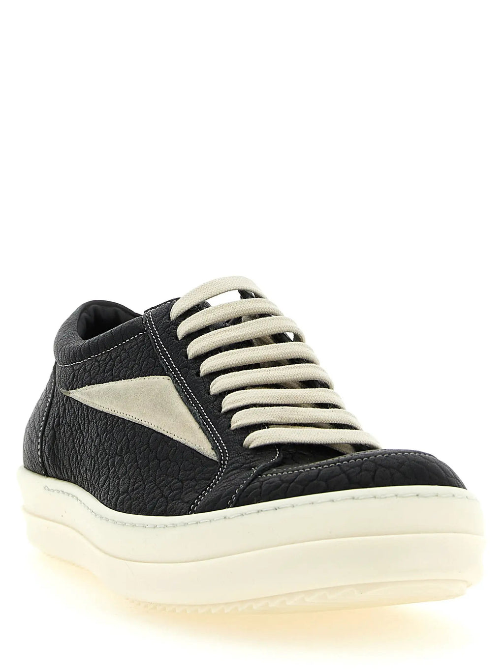 Baskets basses en cuir d'agneau bicolore Rick Owens
