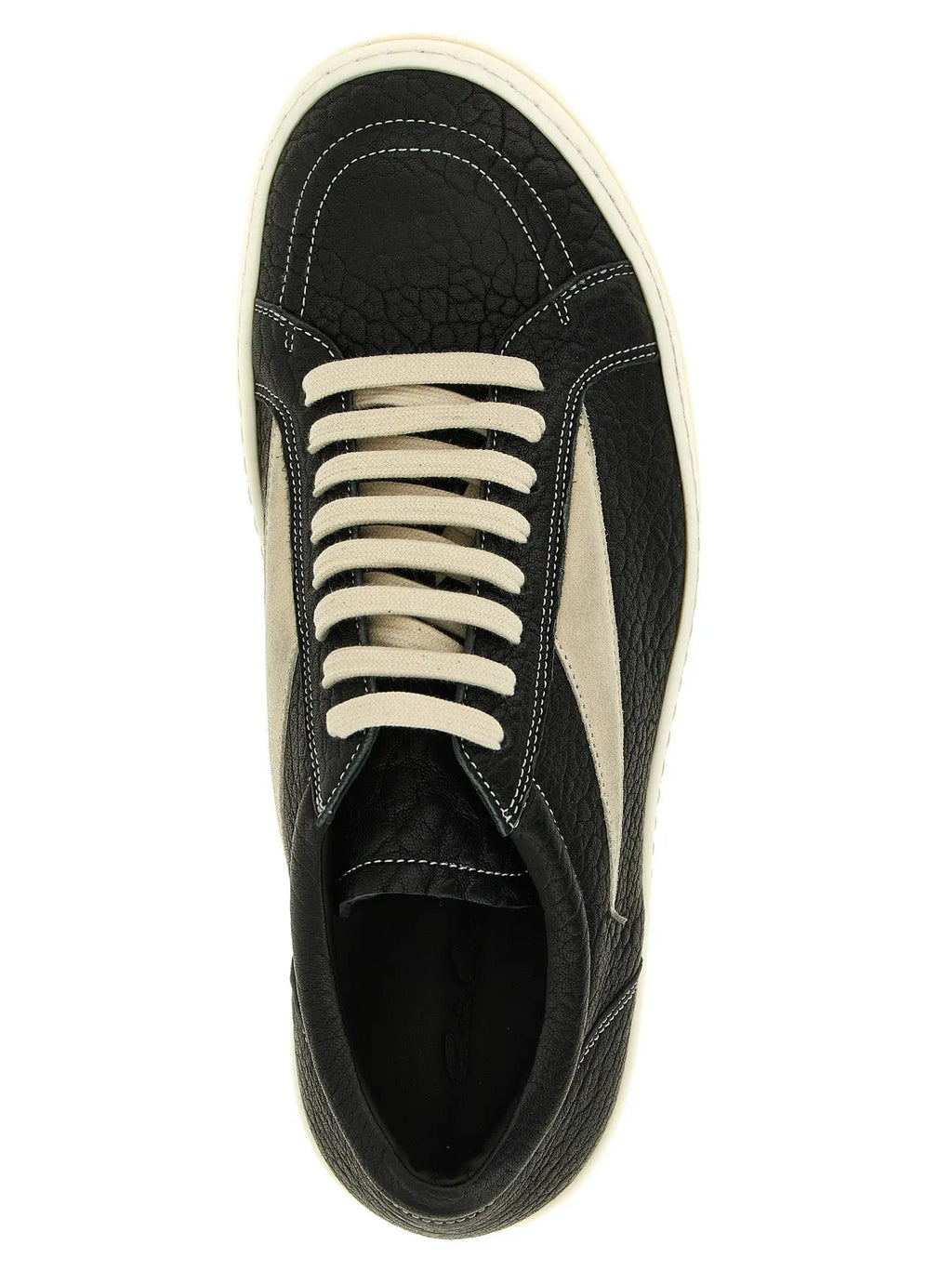 Baskets basses en cuir d'agneau bicolore Rick Owens