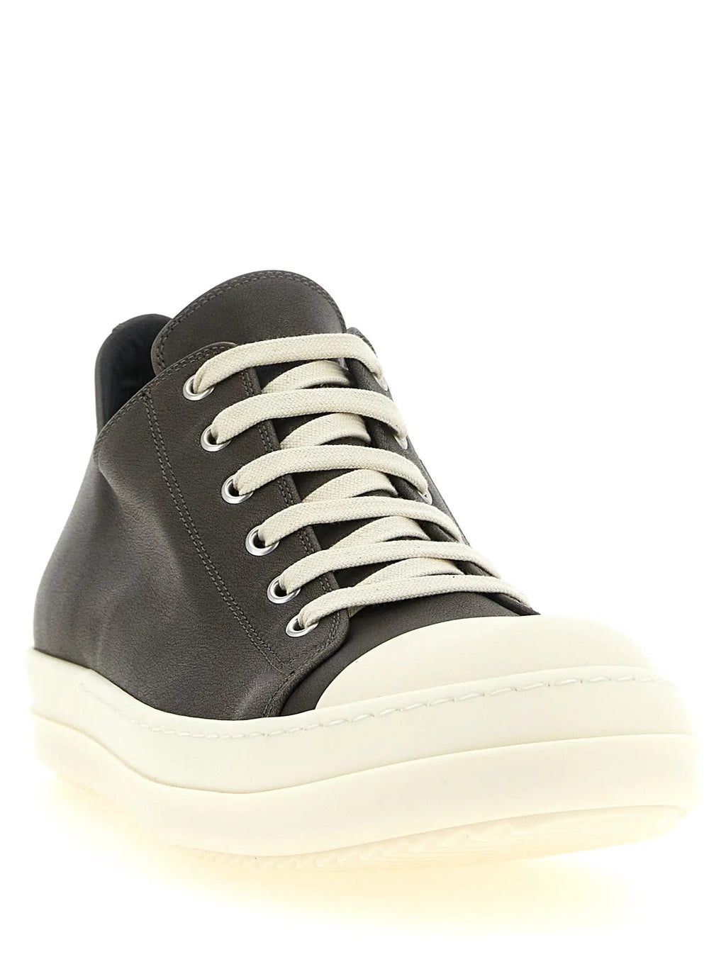Baskets basses en cuir de veau noir Rick Owens