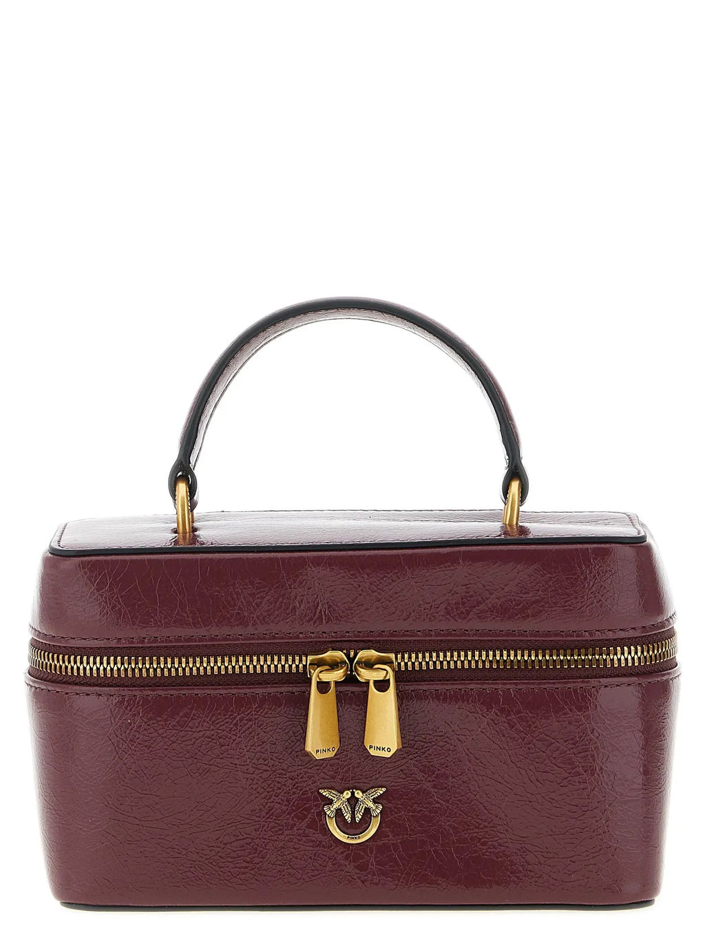 PINKO Bordeaux Calfskin Crossbody Bag