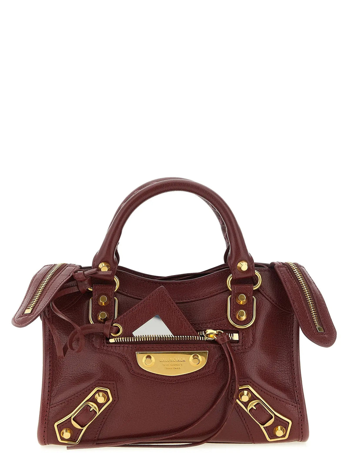 Sac à main Balenciaga en cuir de chèvre bordeaux