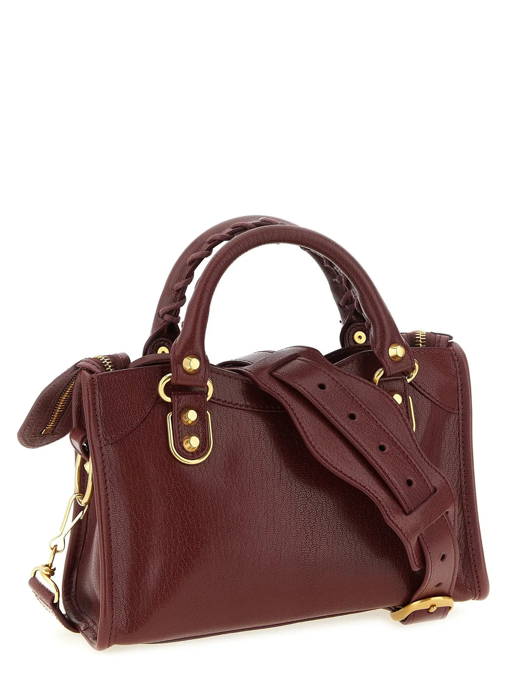 Sac à main Balenciaga en cuir de chèvre bordeaux