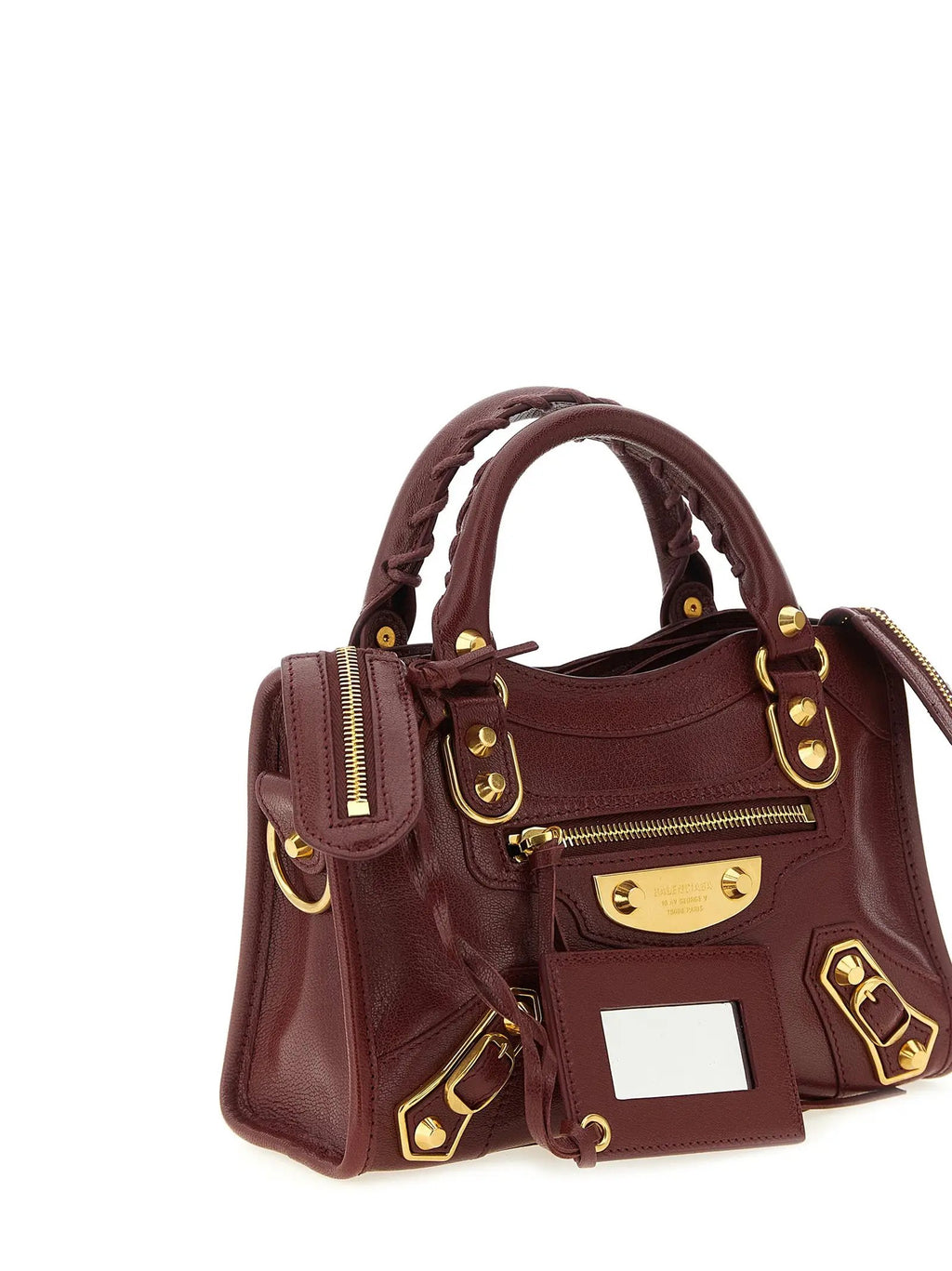 Sac à main Balenciaga en cuir de chèvre bordeaux