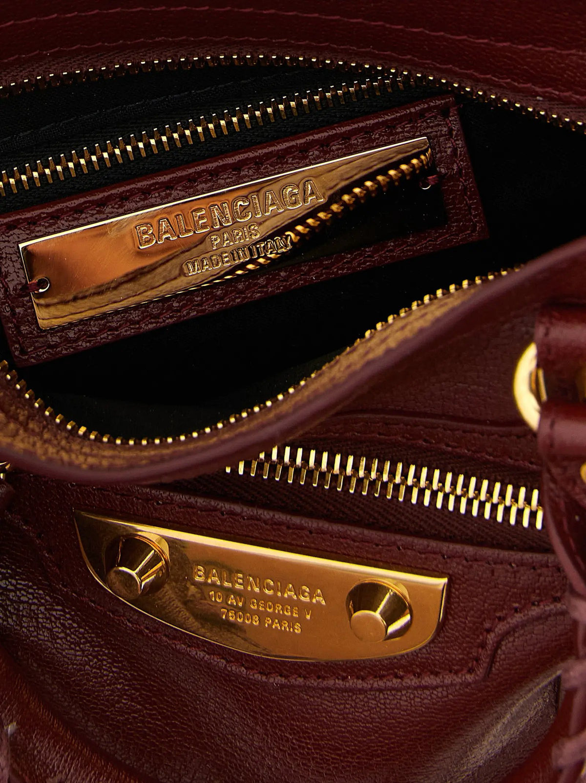 Sac à main Balenciaga en cuir de chèvre bordeaux