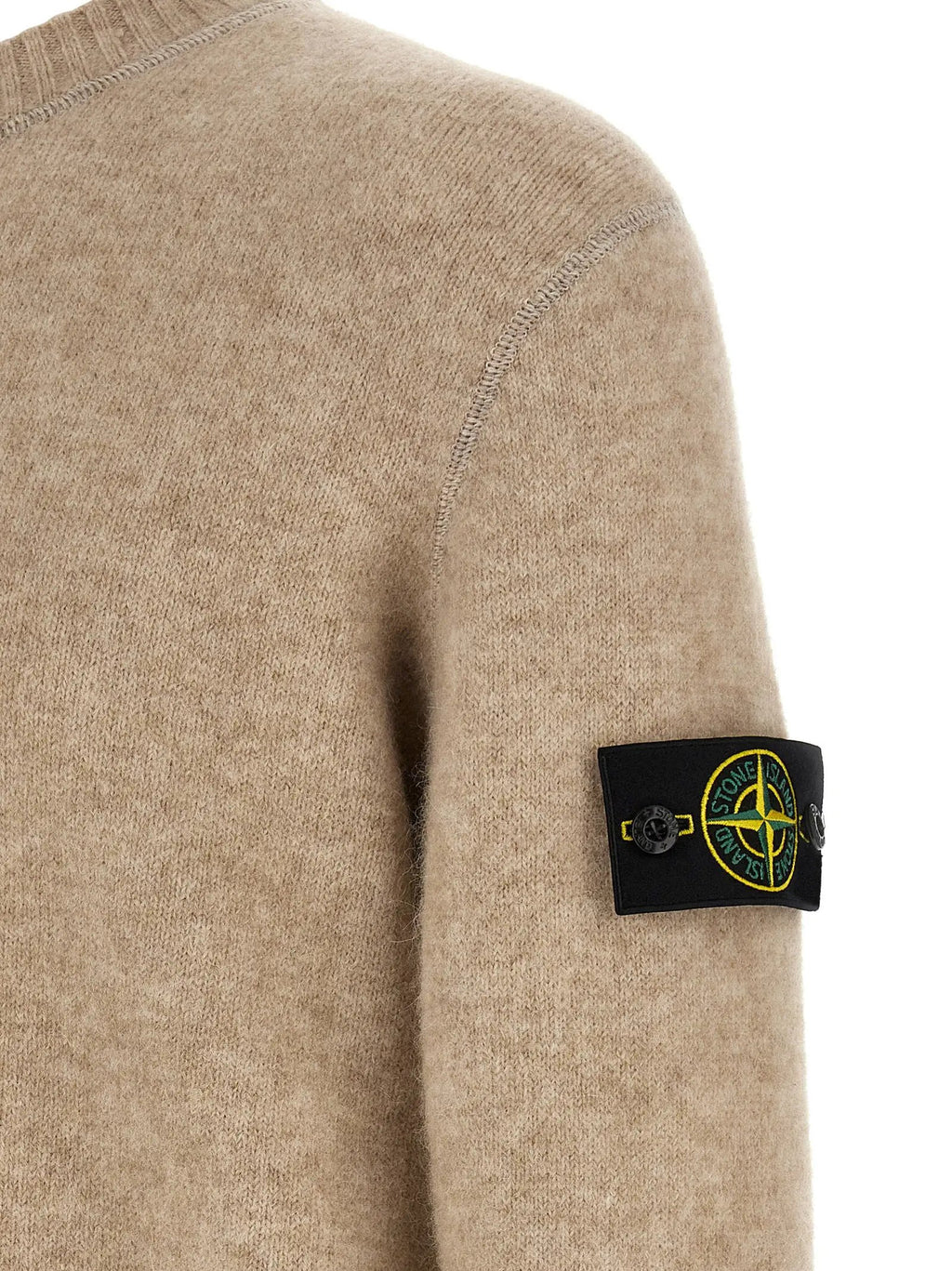 Cardigan Stone Island en laine beige