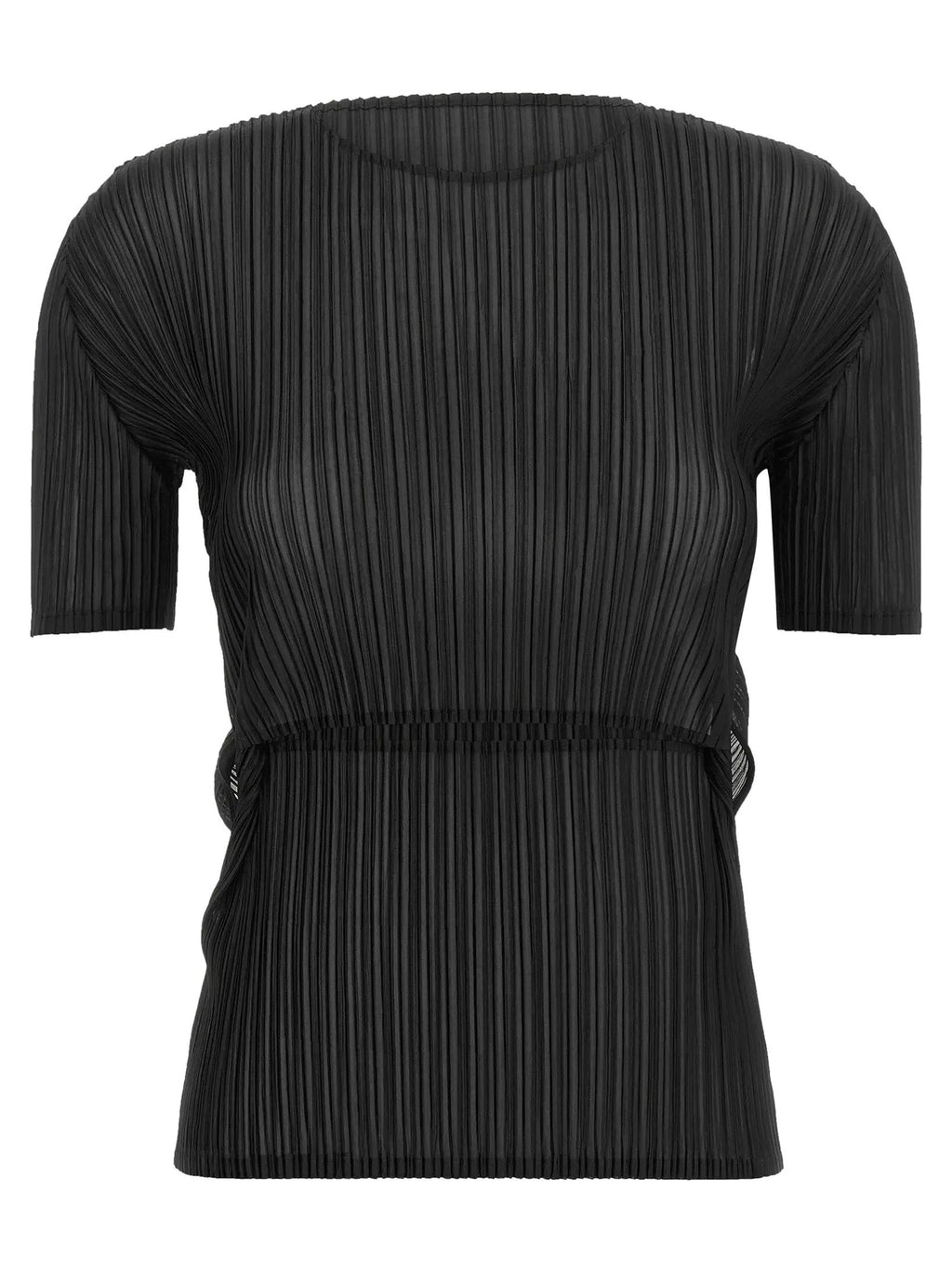 Chemise Issey Miyake noire en polyester à motifs