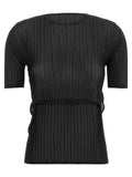 Chemise Issey Miyake noire en polyester à motifs
