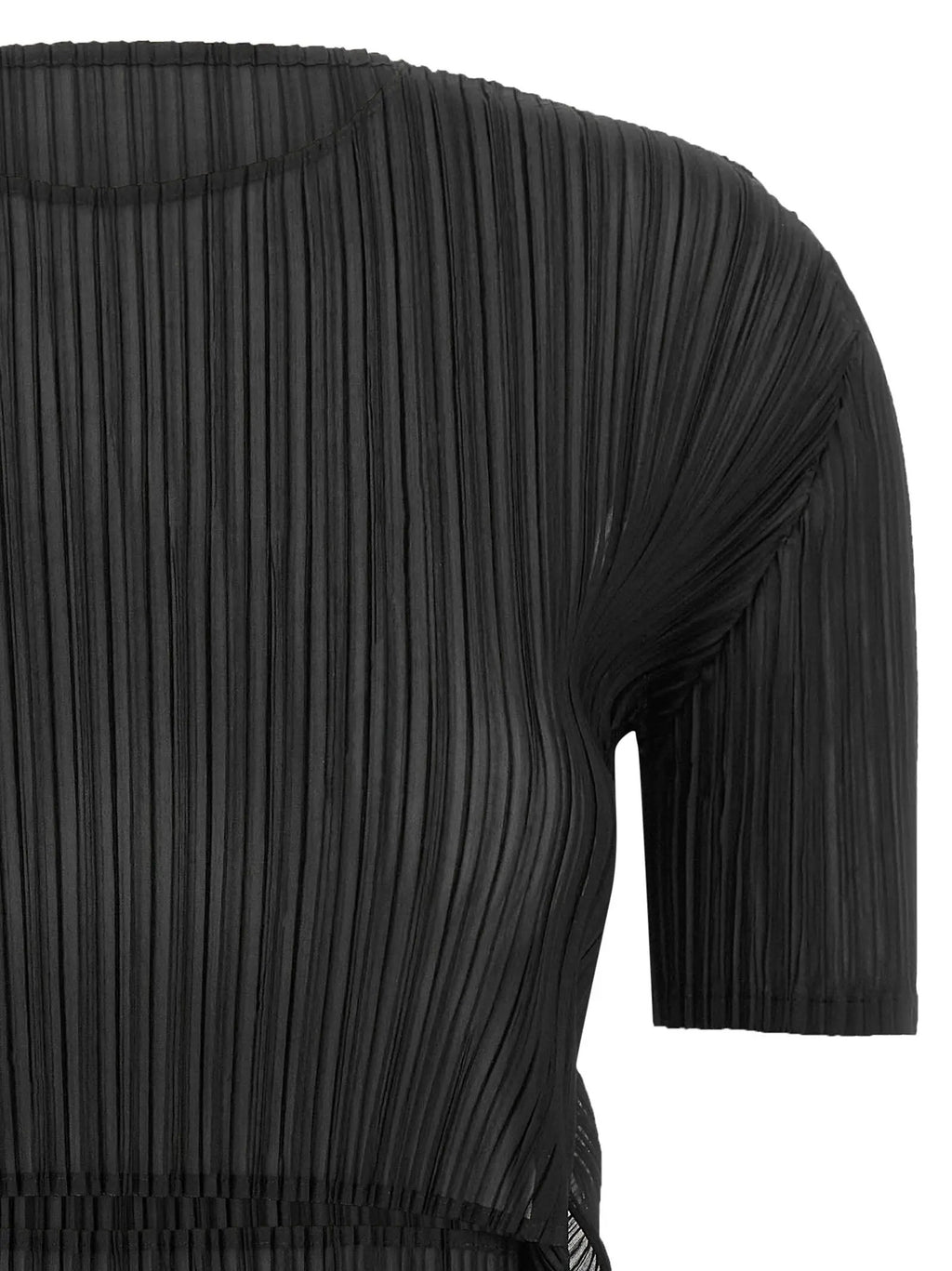 Chemise Issey Miyake noire en polyester à motifs