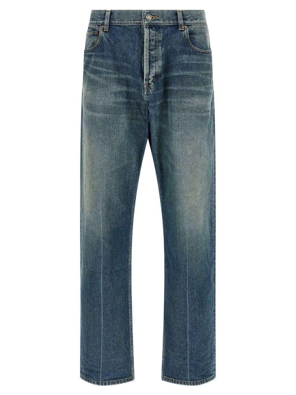 Jean fuselé Saint Laurent en coton bleu