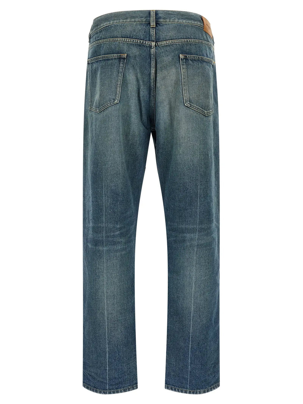 Jean fuselé Saint Laurent en coton bleu
