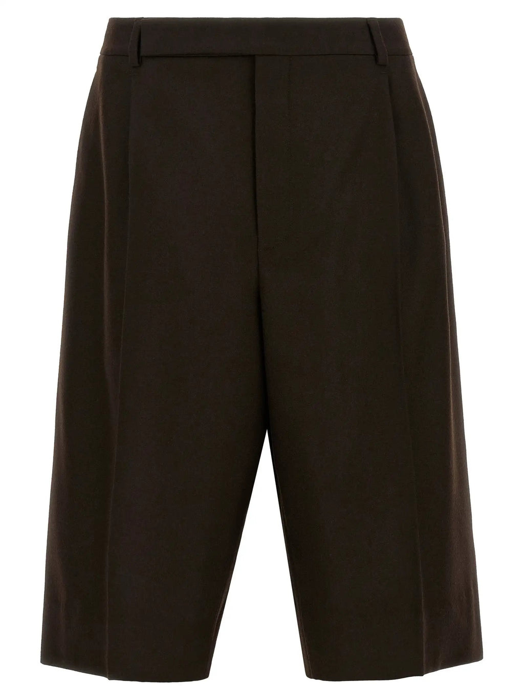 Shorts bermuda Saint Laurent marron en laine