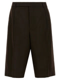 Shorts bermuda Saint Laurent marron en laine