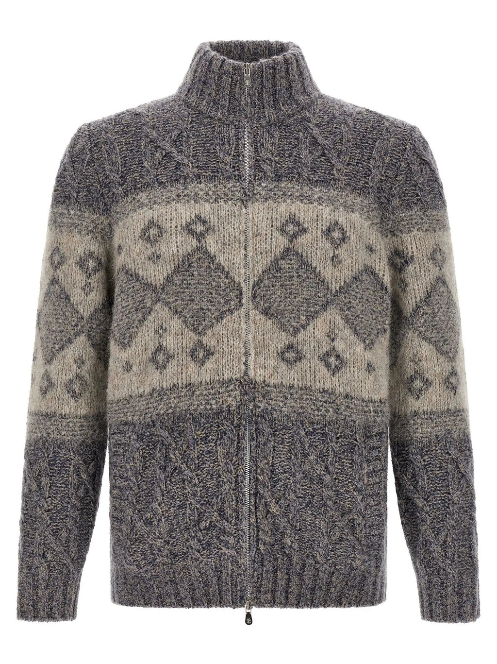 Cardigan gris en laine vierge Brunello Cucinelli
