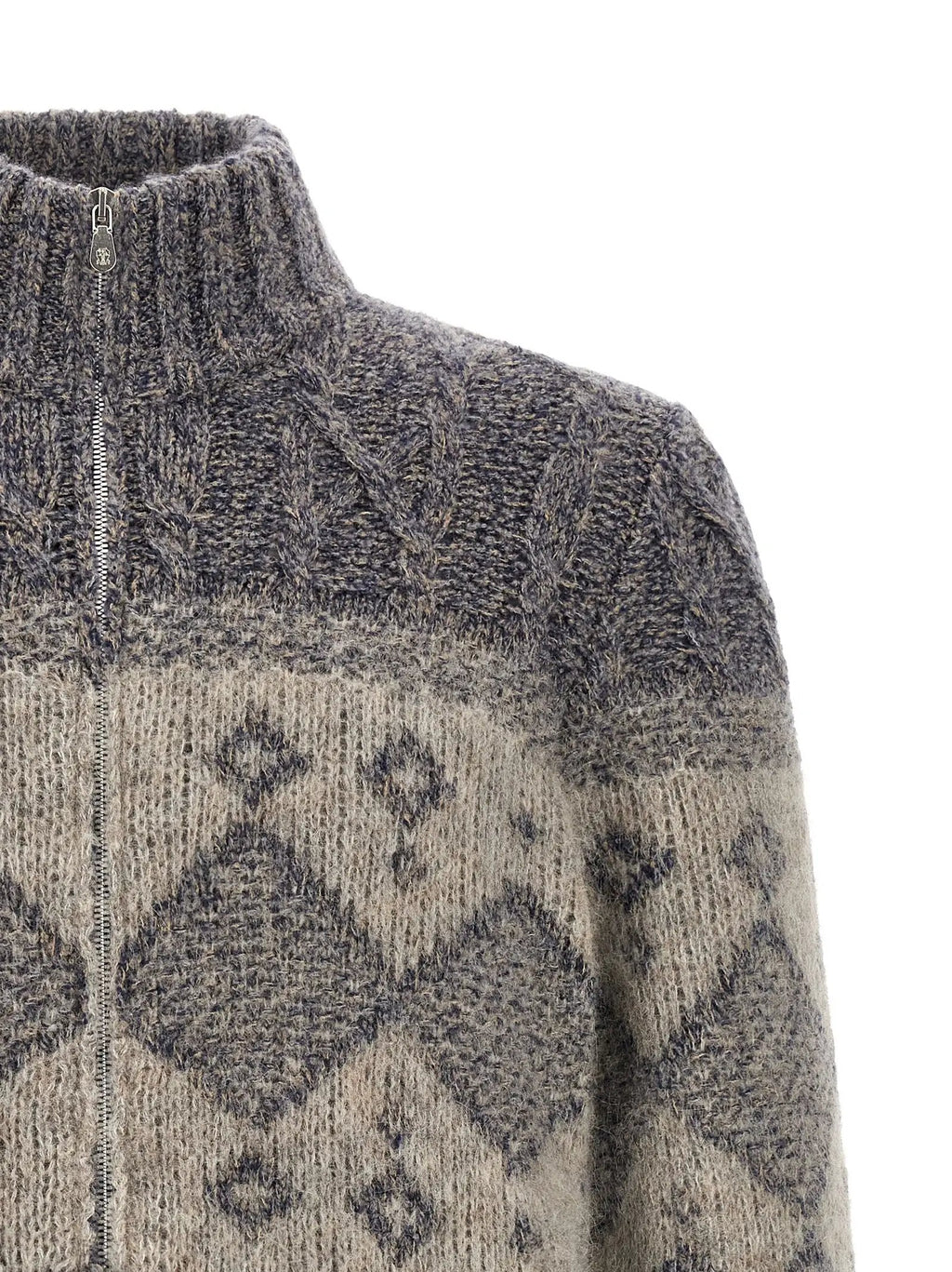 Cardigan gris en laine vierge Brunello Cucinelli