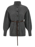 Cardigan gris en laine vierge Brunello Cucinelli
