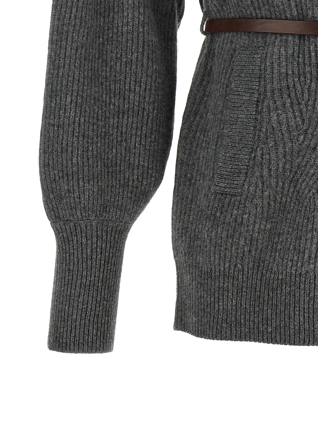 Cardigan gris en laine vierge Brunello Cucinelli